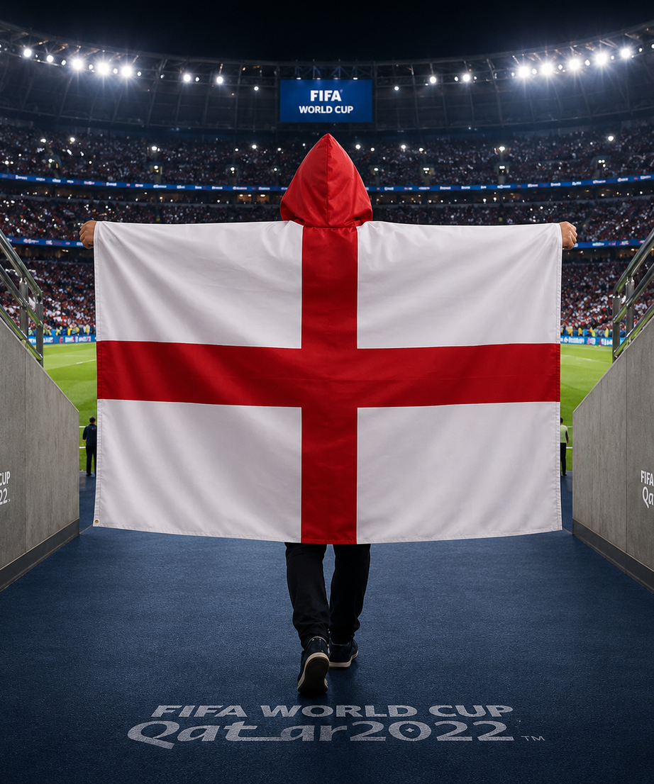 Hooded Football Fan Flag Cape Poncho for Soccer Match Party