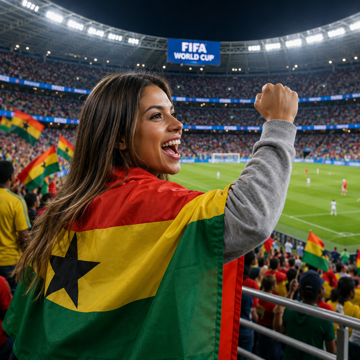 Hooded Football Fan Flag Cape Poncho for Soccer Match Party