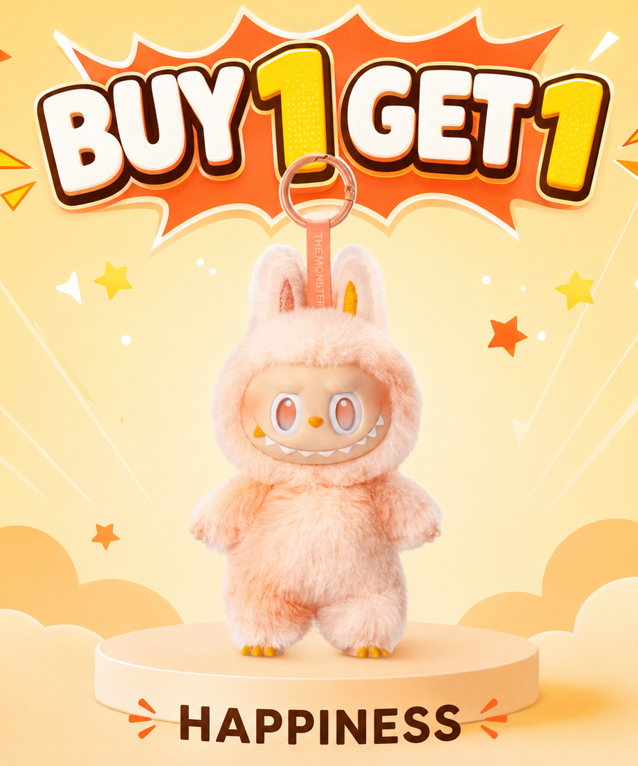 Cute Happiness Labubu Plush Doll Toy – (Buy One Get One) Free Gift