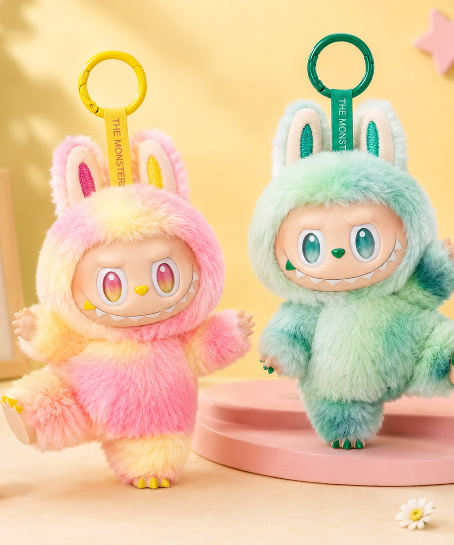 Loyalty & Serenity Labubu Doll Combo Set – Cute Plush Keychain Duo