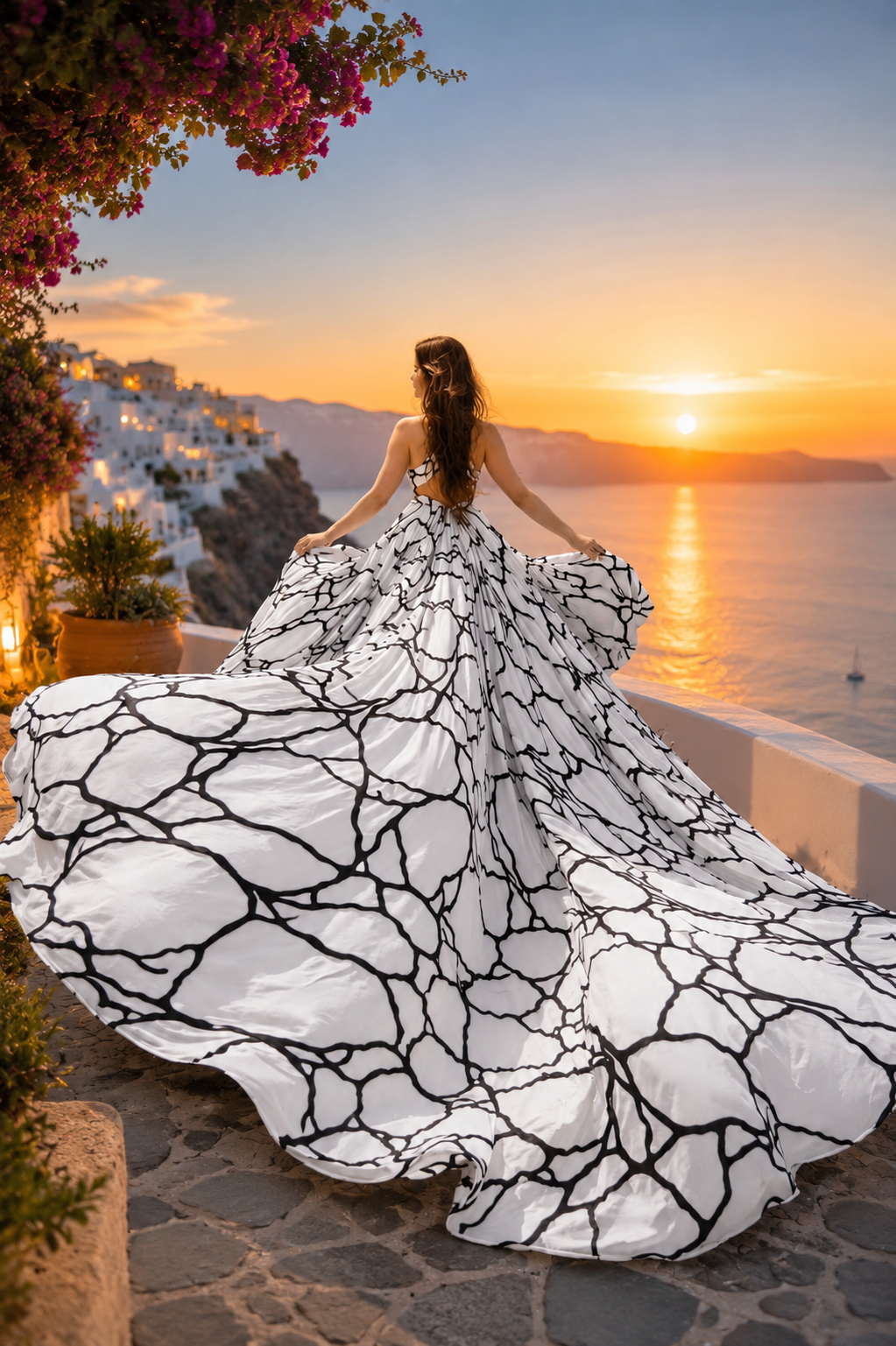 Beach Sunset Flying Dress Elegant Vacation Photoshoot Long Flying Dress