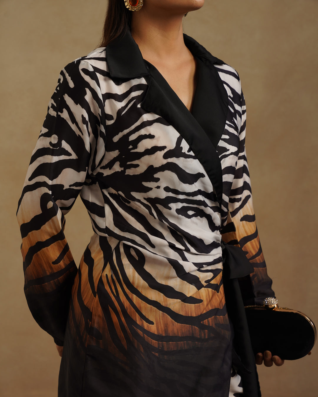 Fashion Zebra Print Pantsuit for Women Resort Wear Co-Ord Set