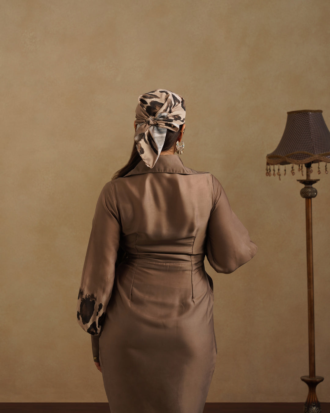 Chic Brown Leopard Print Party and Resort Dress