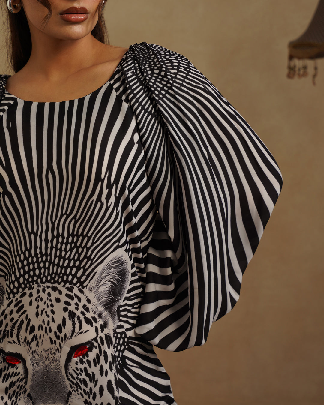 Black White Safari Print Dress Elegant Club & Evening Wear