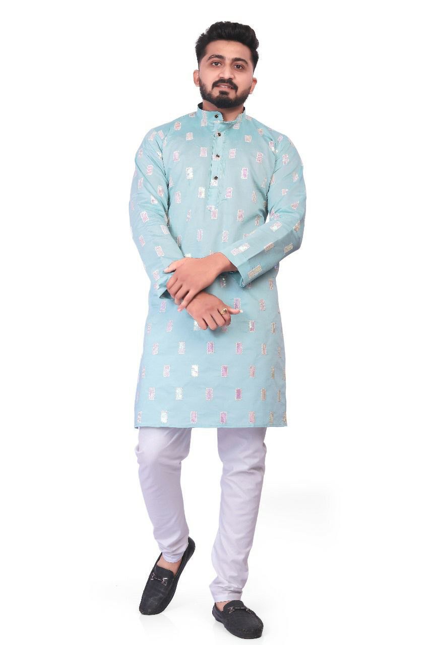 Heavy Rayon With Embroidery Sequence Work Kurta Pajama Set