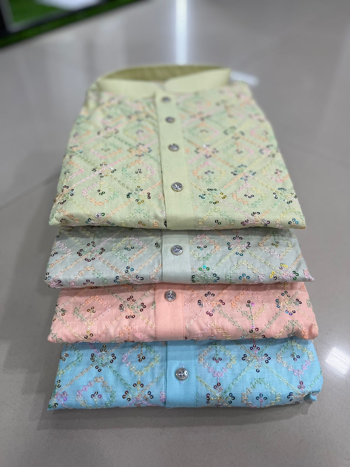 Soft Cotton With Embroidery Work Kurta Pajama Set