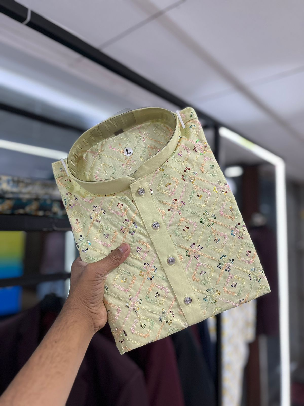 Soft Cotton With Embroidery Work Kurta Pajama Set