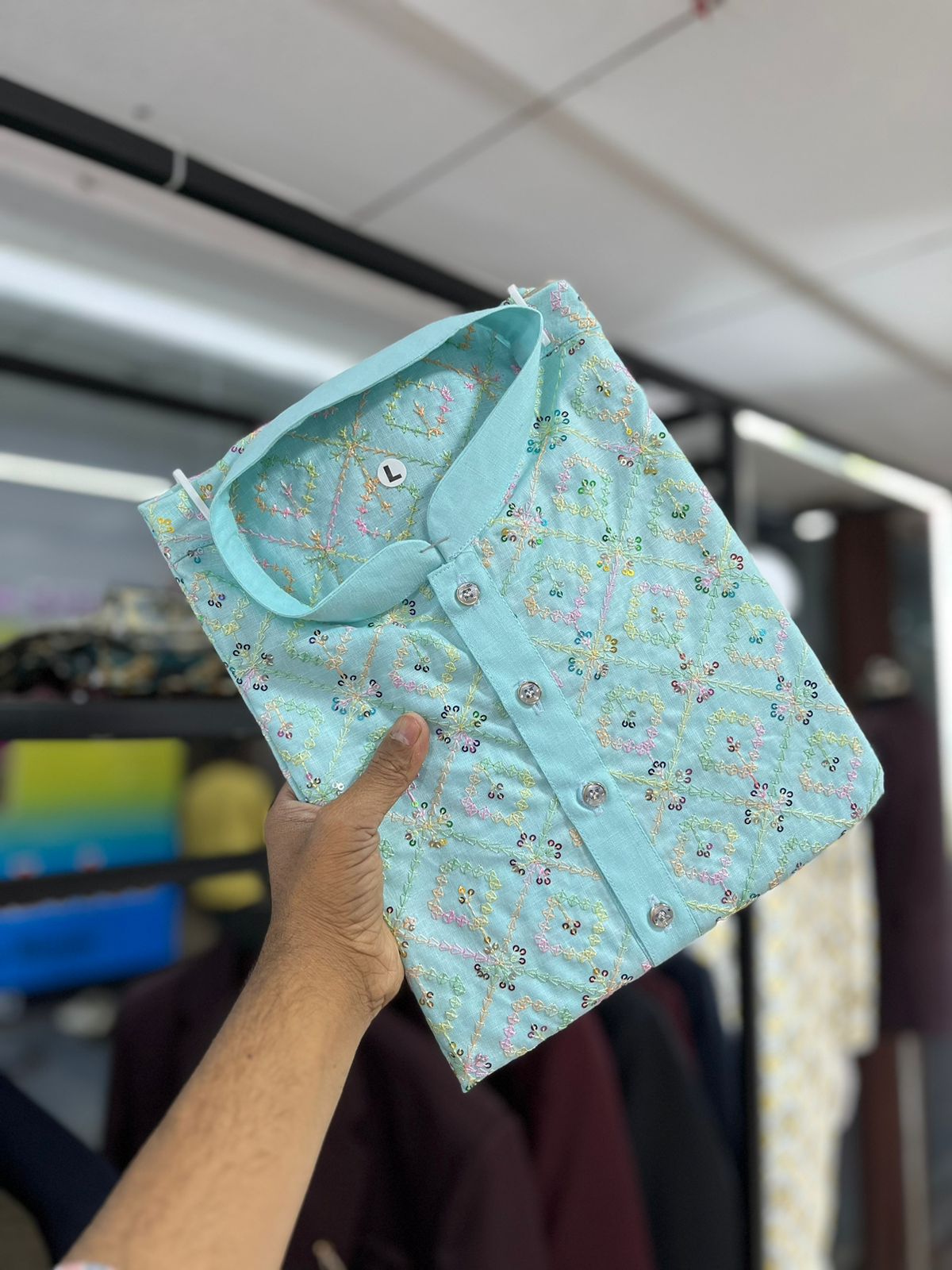 Soft Cotton With Embroidery Work Kurta Pajama Set