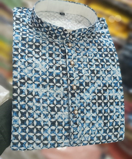 Rayon With Sequence Chikankari Work Kurta pajama Set