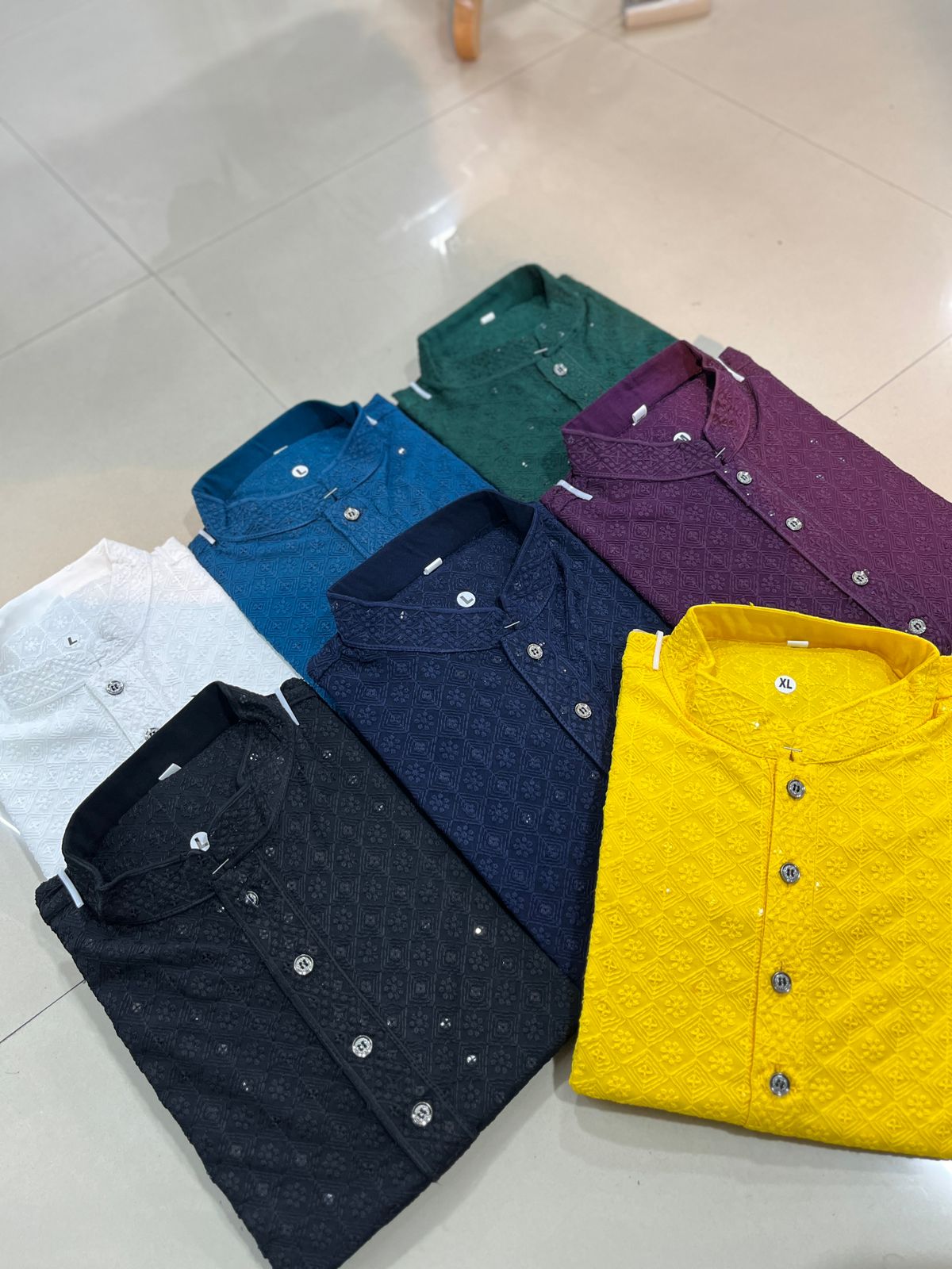 Cotton Rayon With Sequin Work Kurta Pajama Set