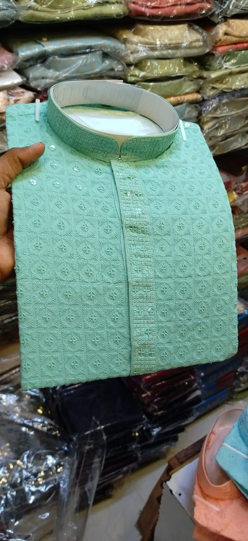 Rayon Viscose With Sequence Work Kurts Set