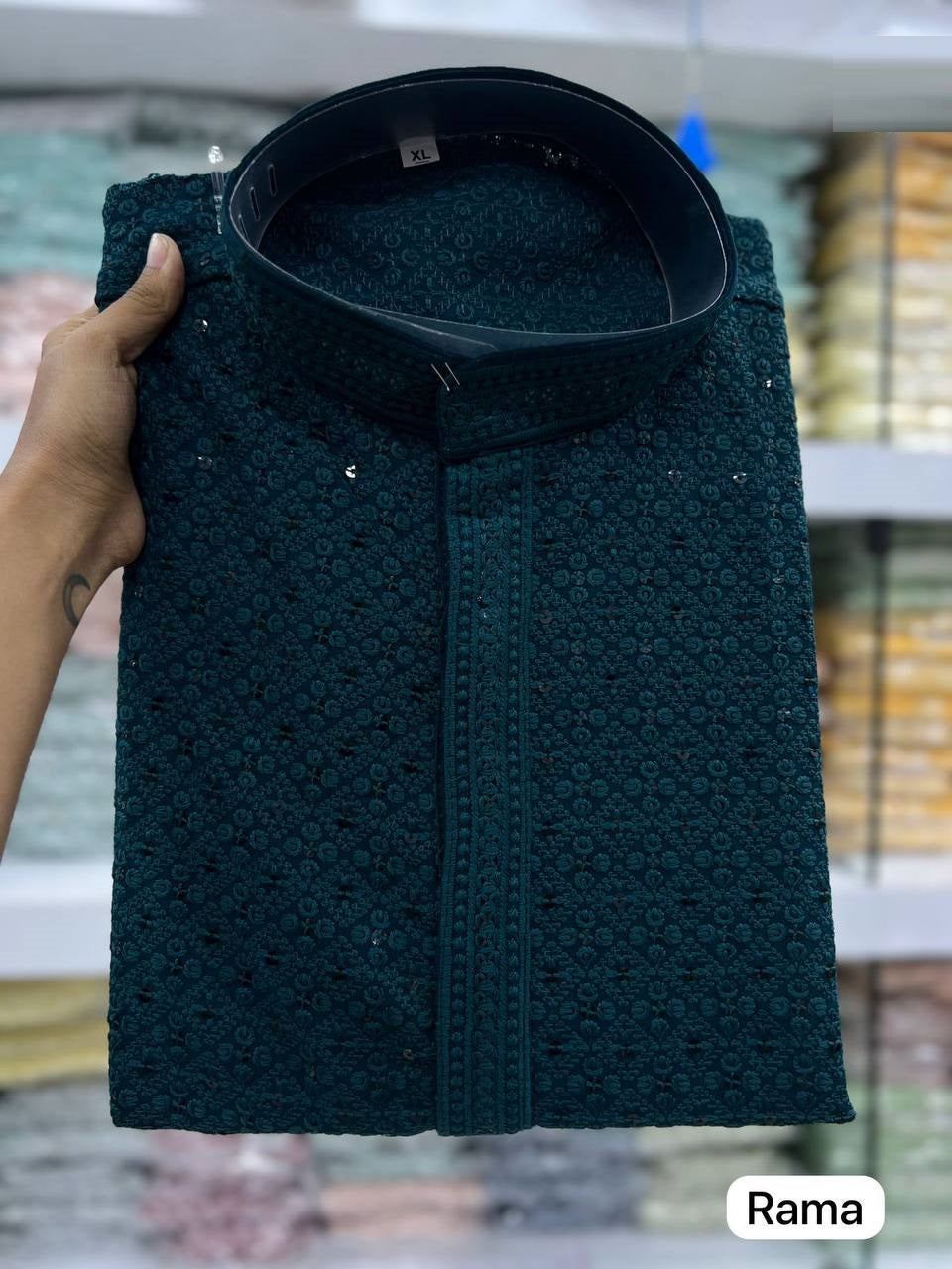 Heavy Rayon with Chicana work Kurta Pajama Set