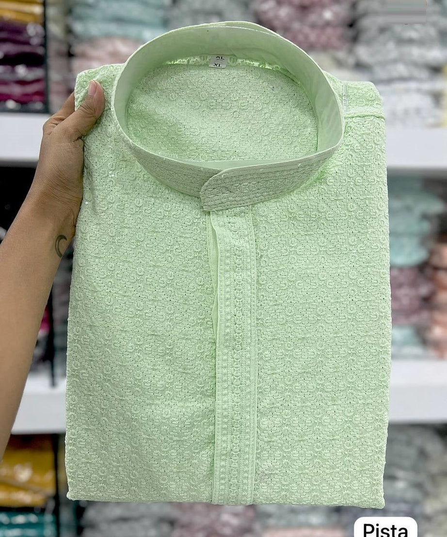 Heavy Rayon with Chicana work Kurta Pajama Set