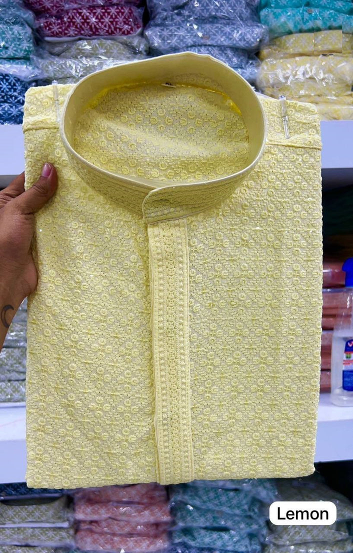 Heavy Rayon with Chicana work Kurta Pajama Set