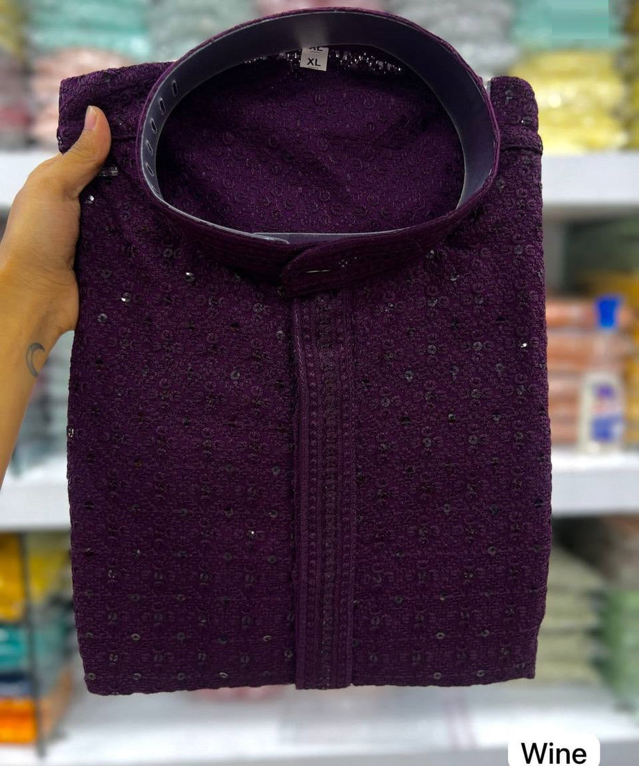 Heavy Rayon with Chicana work Kurta Pajama Set