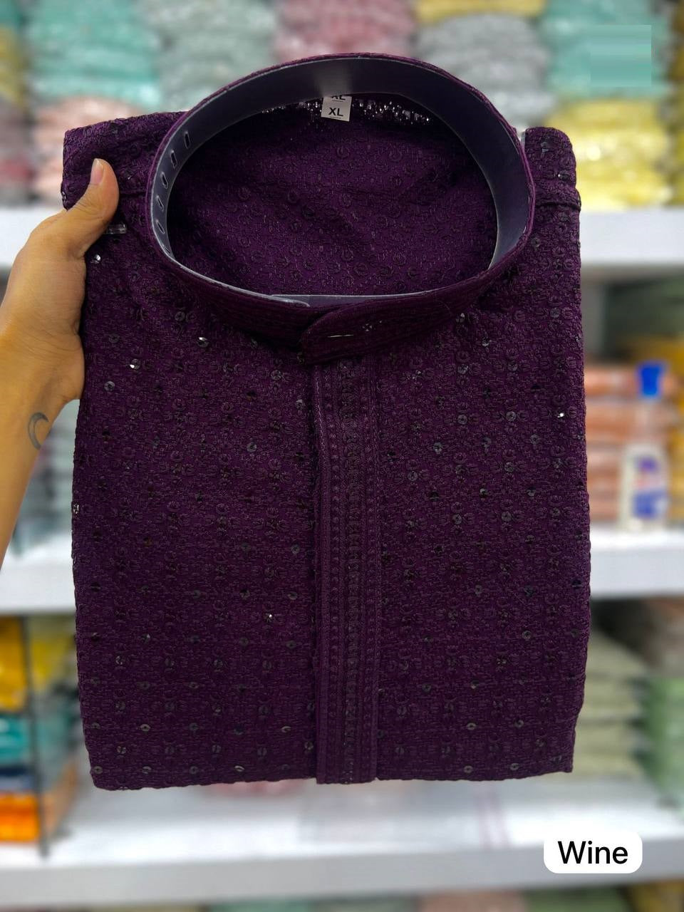 Heavy Rayon with Chicana work Kurta Pajama Set