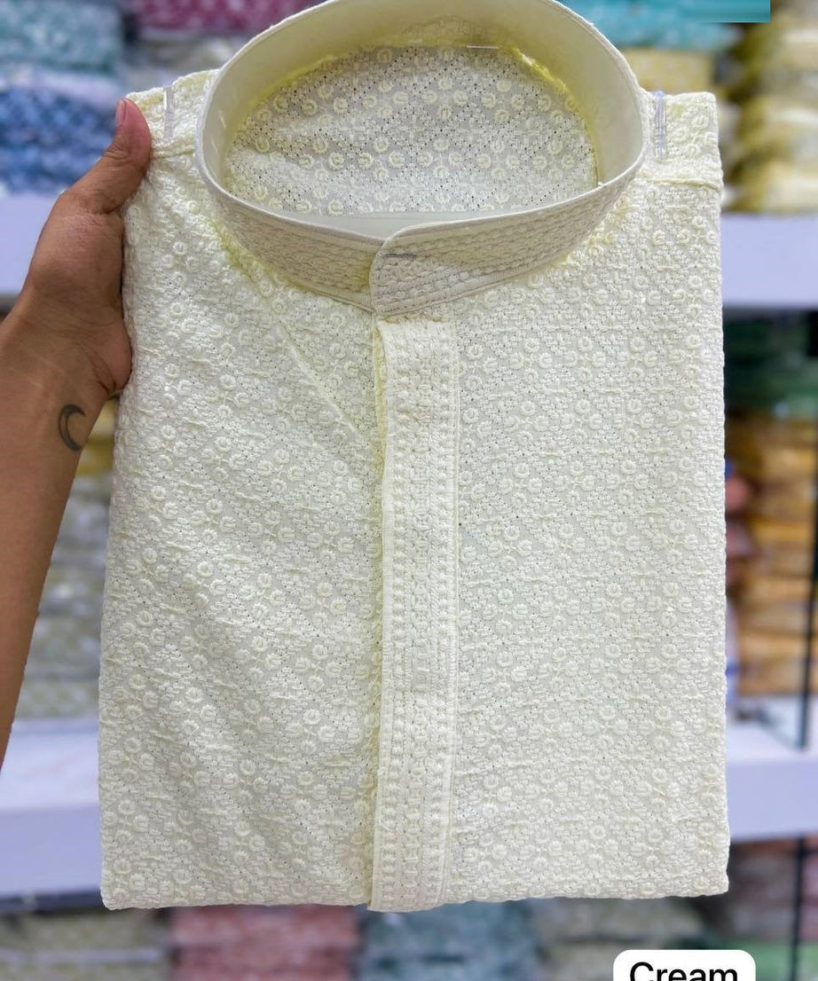 Heavy Rayon with Chicana work Kurta Pajama Set