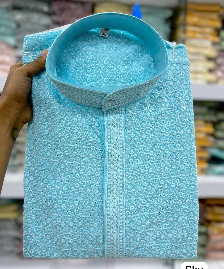 Heavy Rayon with Chicana work Kurta Pajama Set