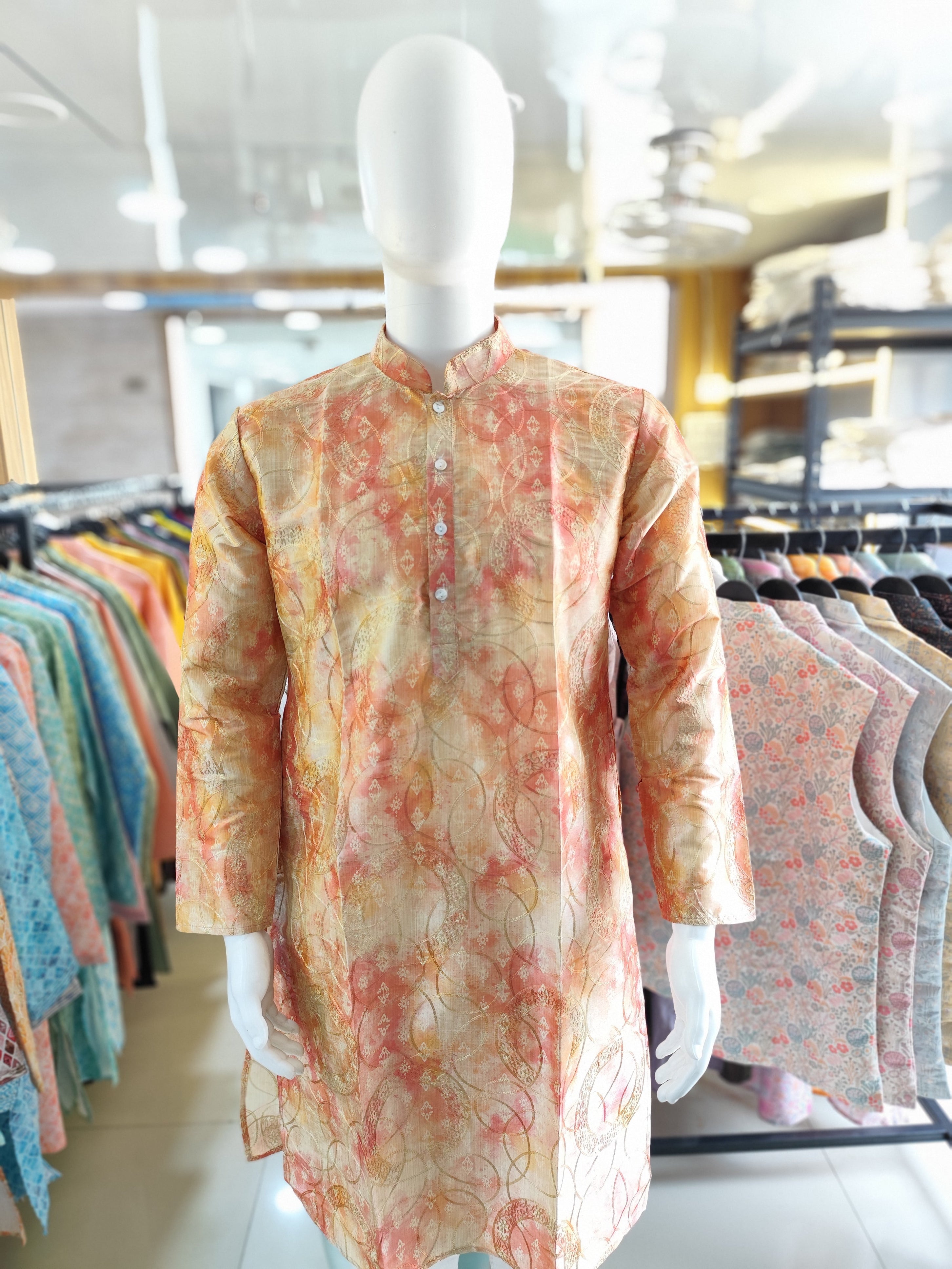Men's Soft Pure Silk Digital Printed Traditional Wear Kurta Pajama Set