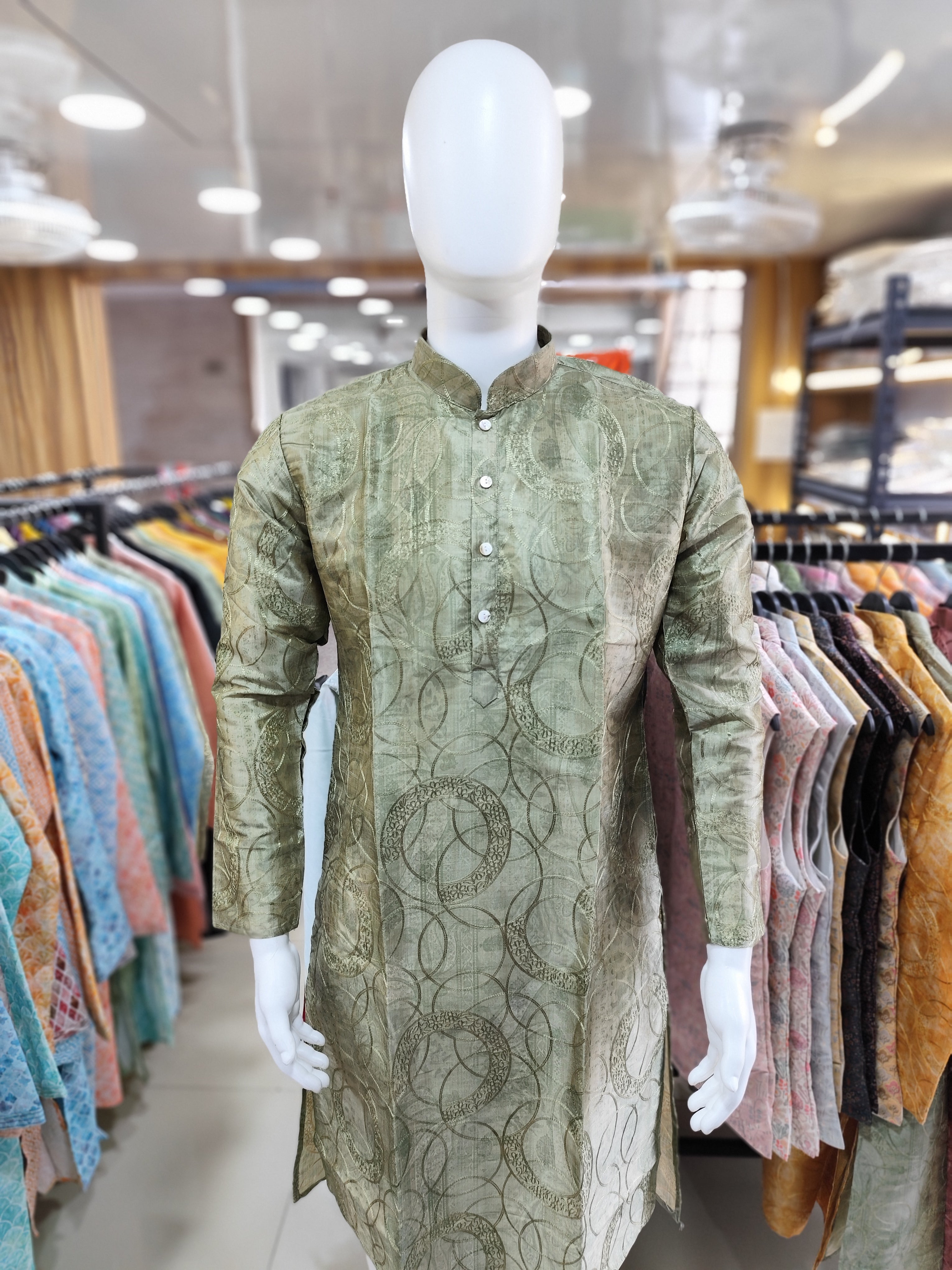 Men's Soft Pure Silk Digital Printed Traditional Wear Kurta Pajama Set