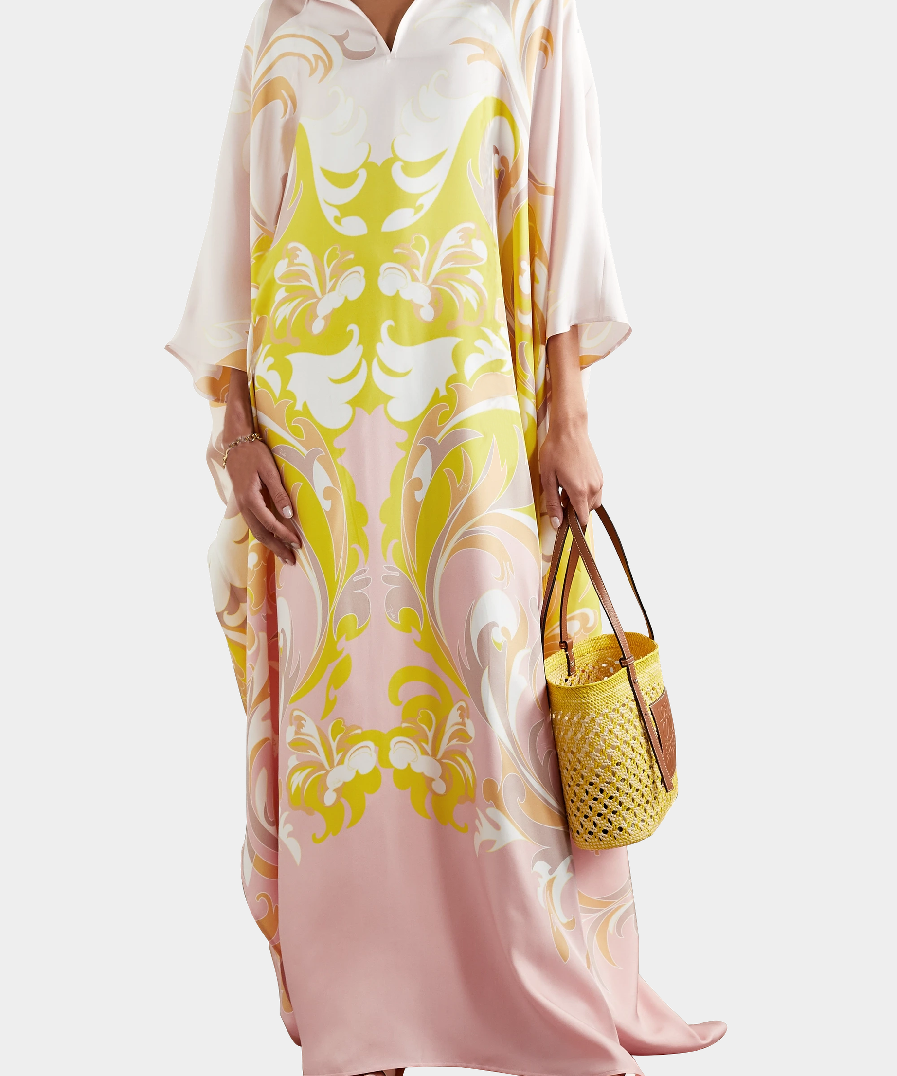 Soft Satin Silk Kaftan, Long Women's Caftan