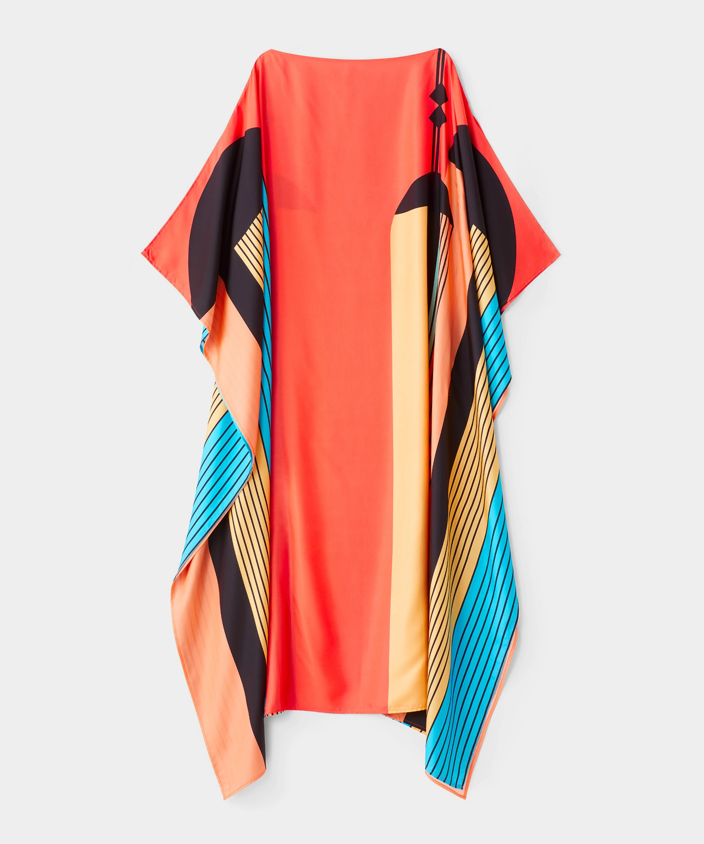 Soft Satin Silk Kaftan, Digital Printed Women's Caftan