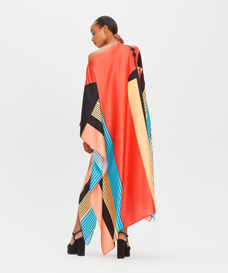 Soft Satin Silk Kaftan, Digital Printed Women's Caftan