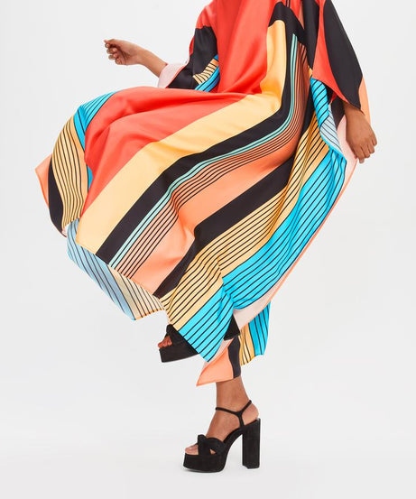 Soft Satin Silk Kaftan, Digital Printed Women's Caftan