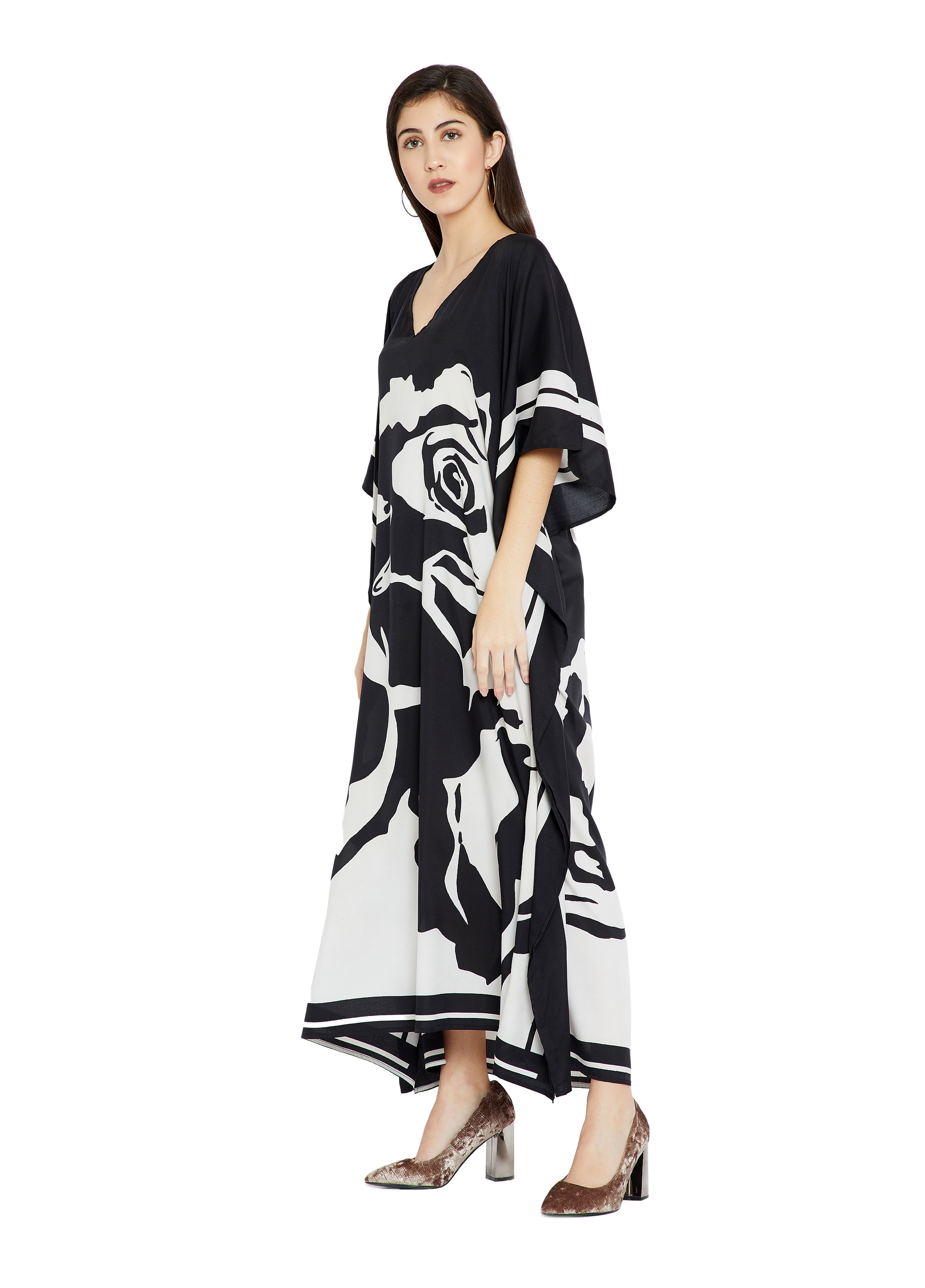 Elegant Soft Satin Silk Kaftan, Perfect for Evening Wear Caftan For Women's