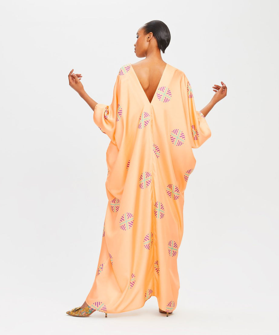 Luxury Soft Satin Silk Kaftan, Stylish Beach Wear Women's Caftan