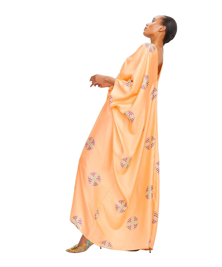 Luxury Soft Satin Silk Kaftan, Stylish Beach Wear Women's Caftan