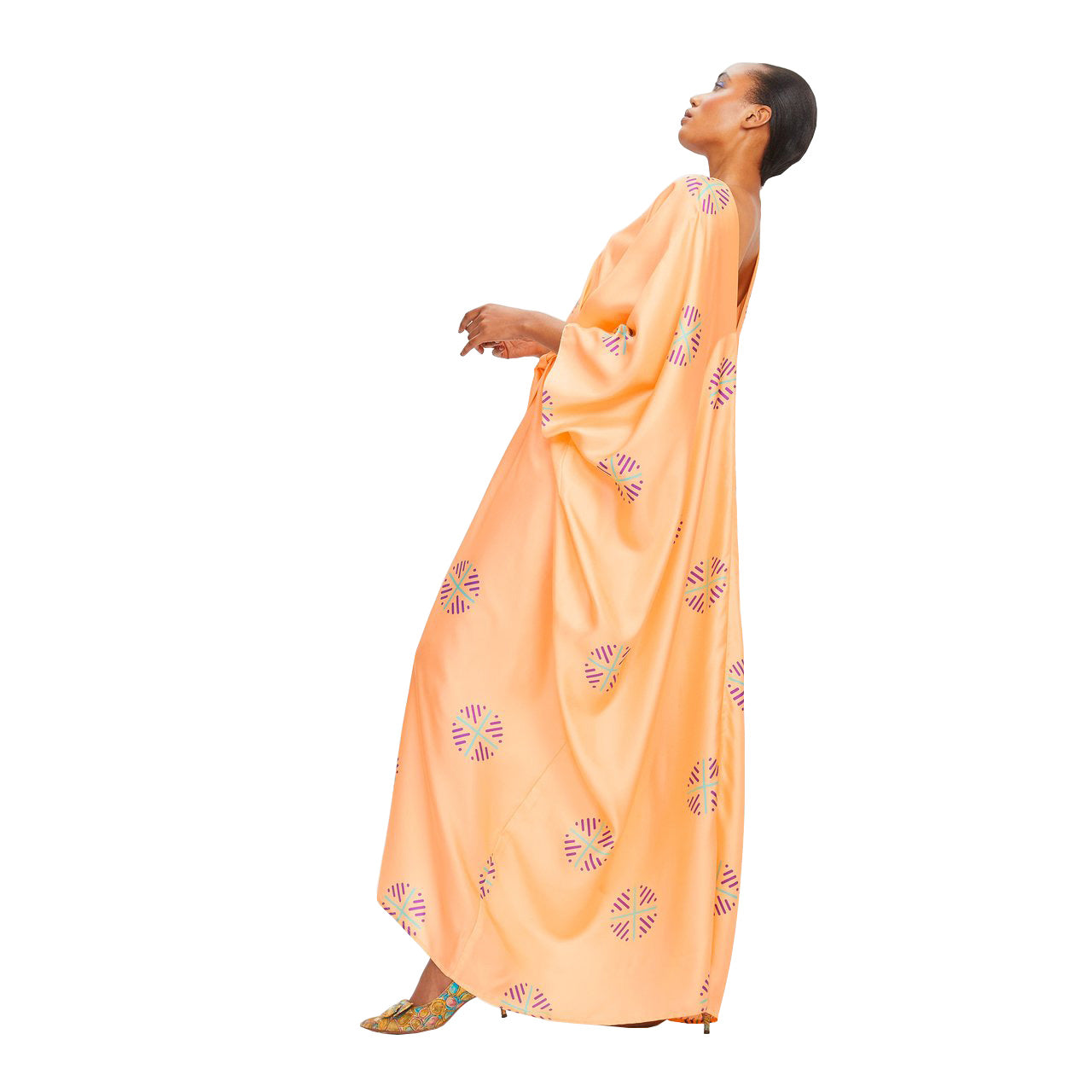 Luxury Soft Satin Silk Kaftan, Stylish Beach Wear Women's Caftan