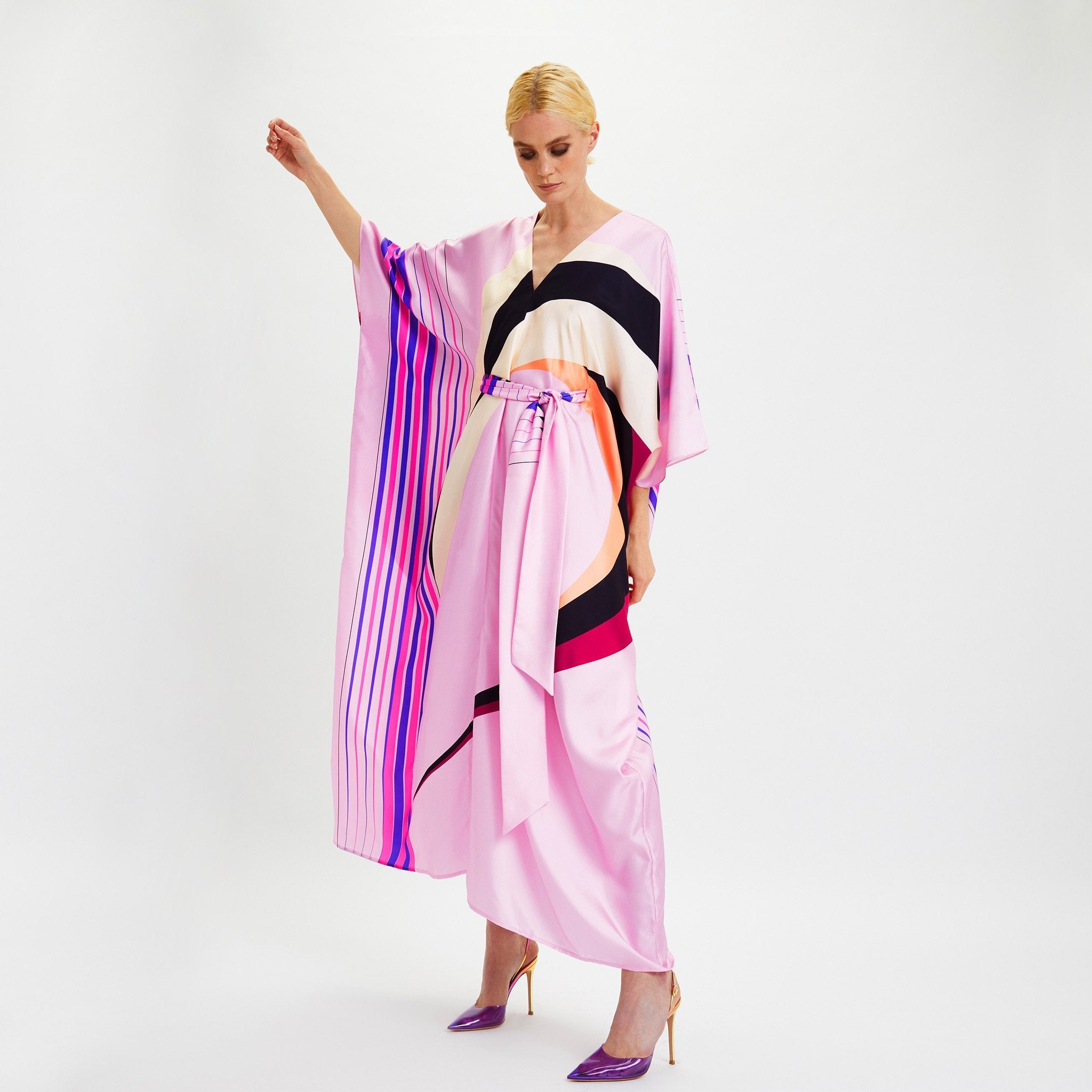 Elegant Soft Satin Silk Kaftan - Perfect for Evening Wear Caftan For Women's