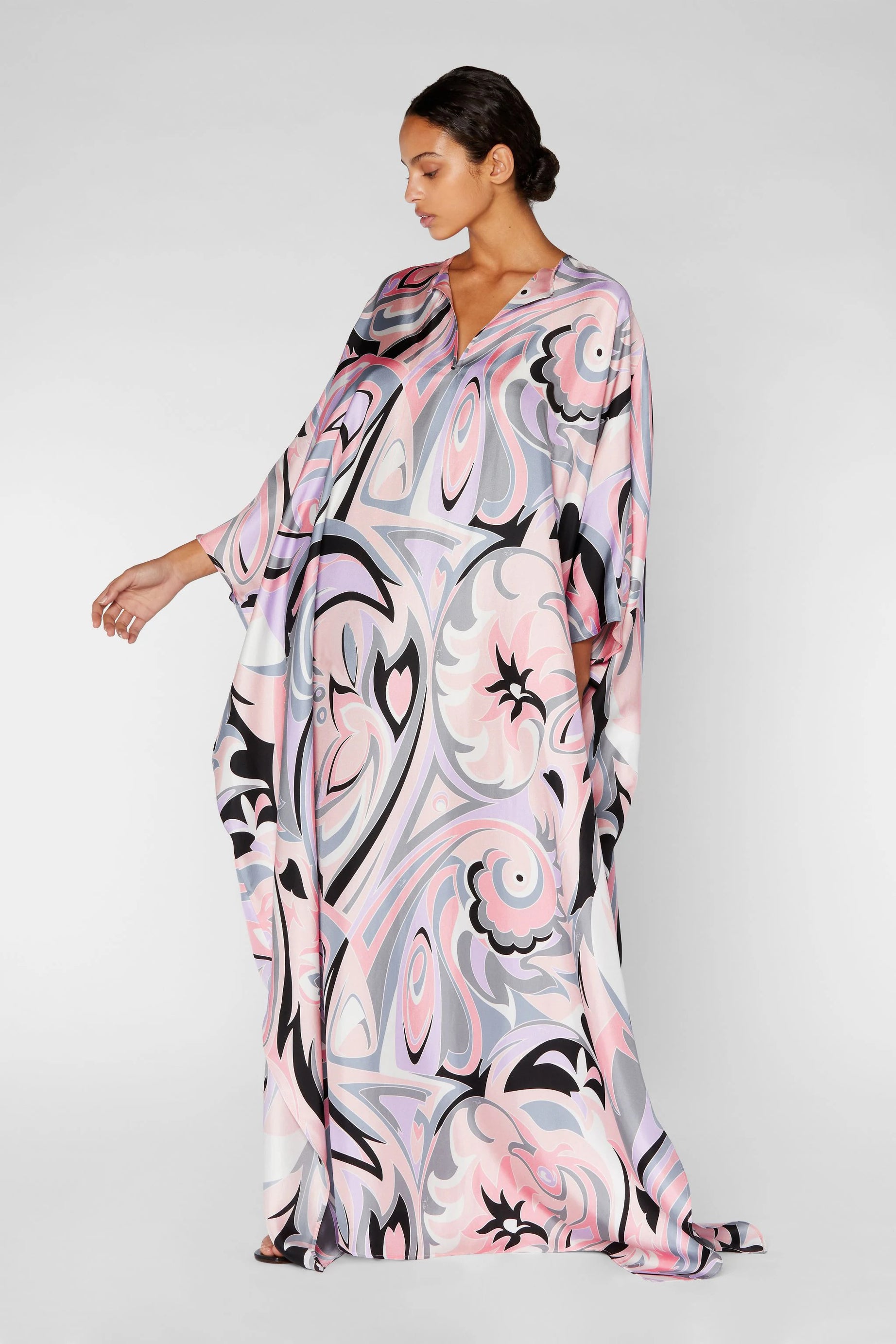 Silky Satin Kaftan For Women's Boho Kaftan Maxi Dress