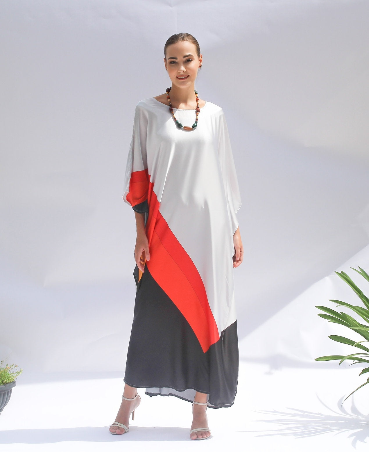 Elegant Satin Silk Kaftan, Perfect for Evening & Resort Wear Caftan For Women's