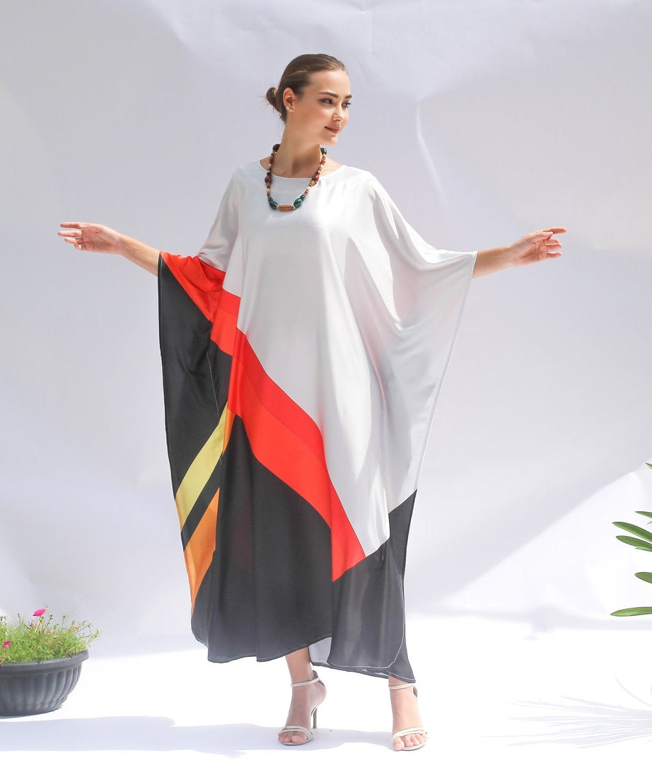 Elegant Satin Silk Kaftan, Perfect for Evening & Resort Wear Caftan For Women's