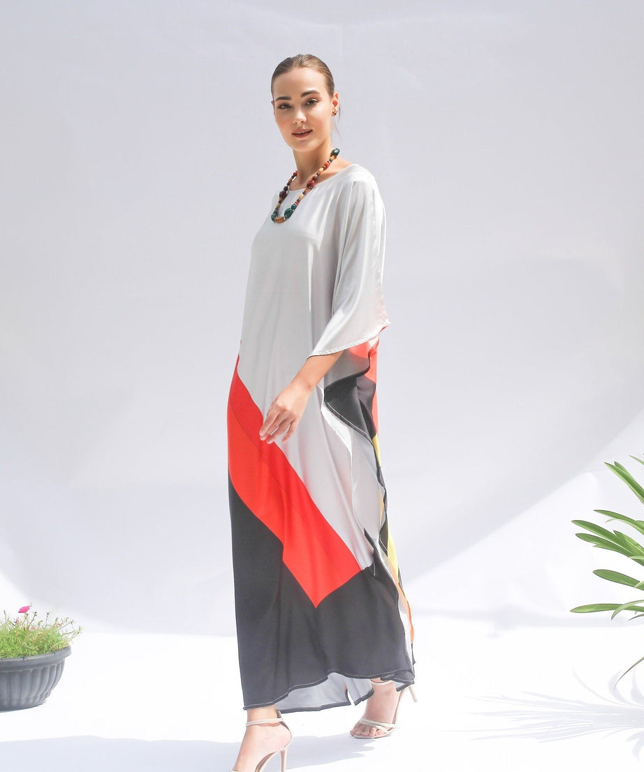 Elegant Satin Silk Kaftan, Perfect for Evening & Resort Wear Caftan For Women's