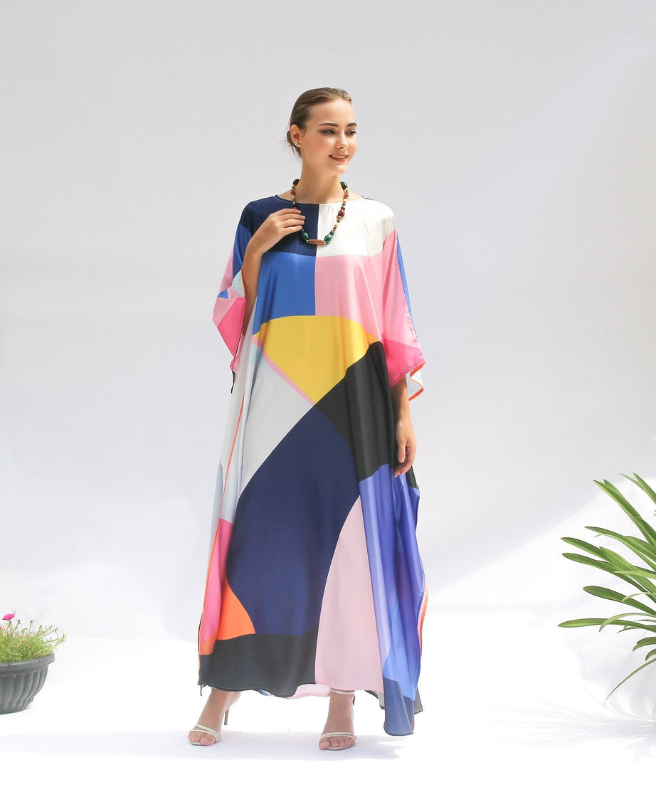 Lightweight Satin Silk Kaftan – Perfect for Summer Events Women's Caftan