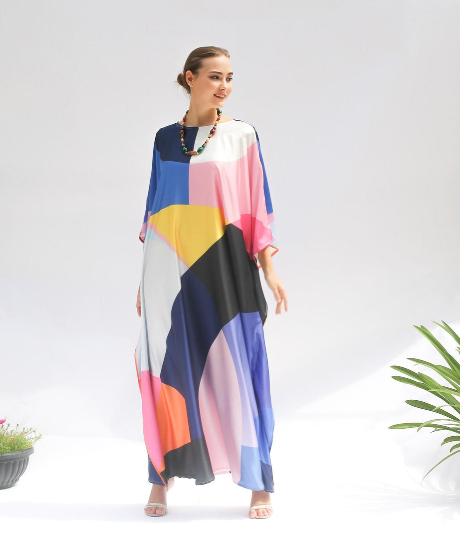 Lightweight Satin Silk Kaftan – Perfect for Summer Events Women's Caftan