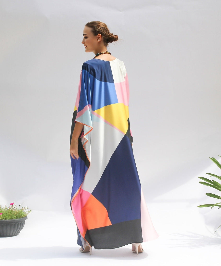 Lightweight Satin Silk Kaftan – Perfect for Summer Events Women's Caftan