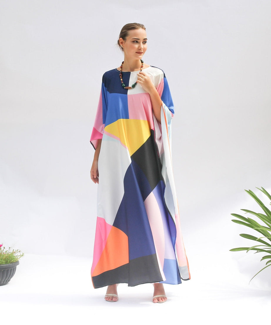 Lightweight Satin Silk Kaftan – Perfect for Summer Events Women's Caftan