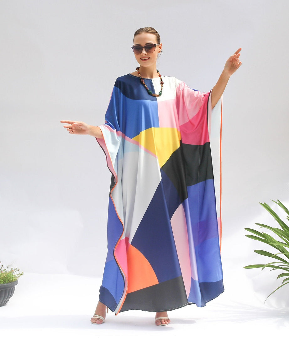 Lightweight Satin Silk Kaftan – Perfect for Summer Events Women's Caftan