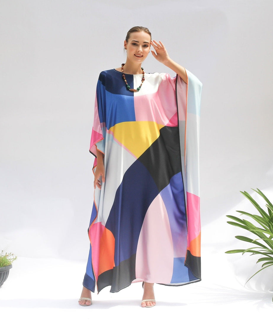 Lightweight Satin Silk Kaftan – Perfect for Summer Events Women's Caftan