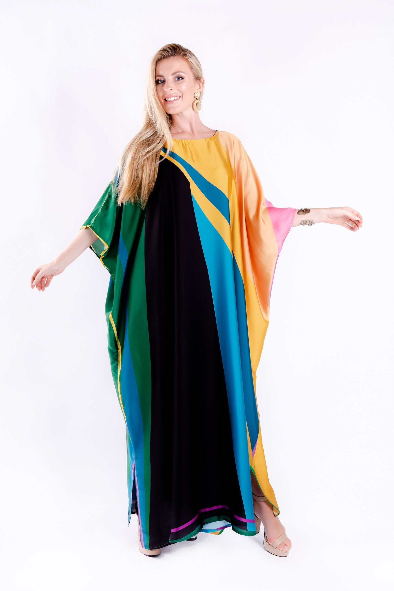 Satin Silk Kaftan, Casual Wear Stylish Women's Caftan