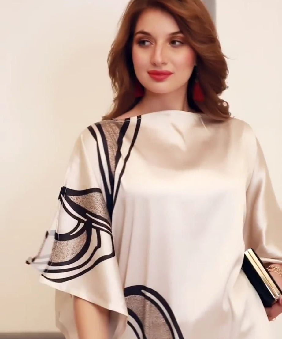 Soft Satin Silk Kaftan, Occasion Wear Caftan For Women's
