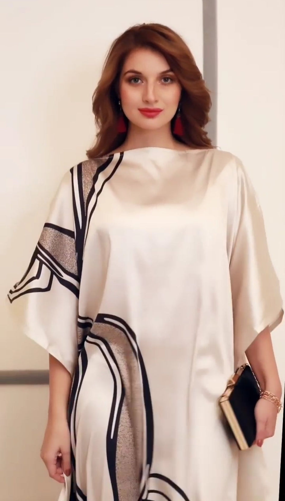 Soft Satin Silk Kaftan, Occasion Wear Caftan For Women's