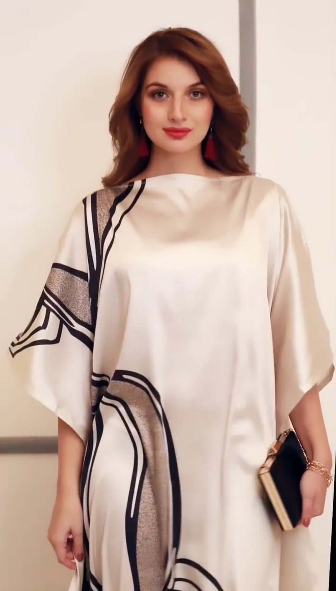 Soft Satin Silk Kaftan, Occasion Wear Caftan For Women's