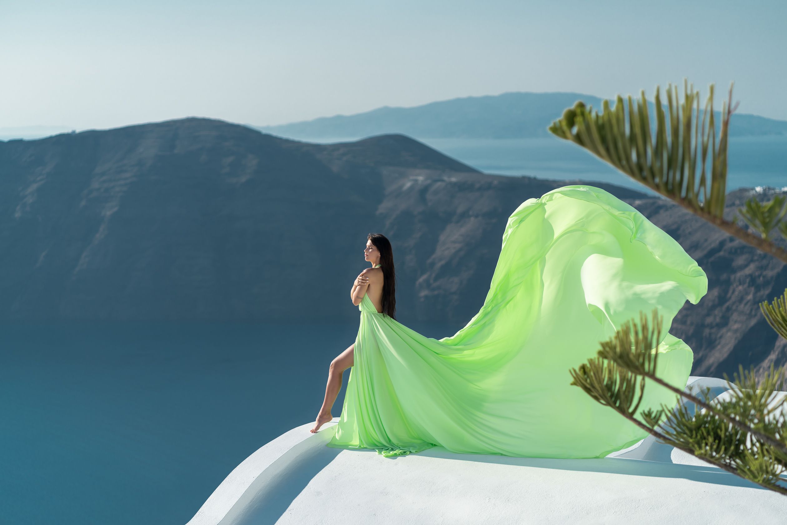 Flying Dress for Photoshoot, Santorini Flying Dress