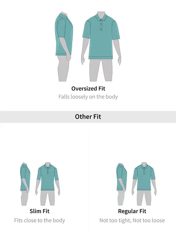 Solids Ocean Blue Colourblock Oversized Polos