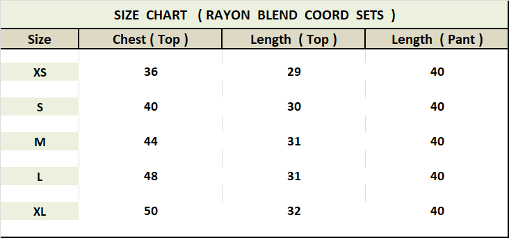 Party Wear Heavy Rayon Blend Co-ord Set For Women's